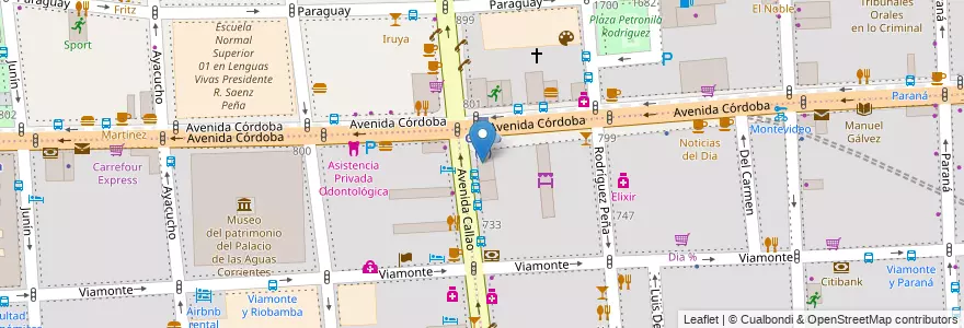 Mapa de ubicacion de Arrayan, San Nicolas en Argentinien, Ciudad Autónoma De Buenos Aires, Buenos Aires.