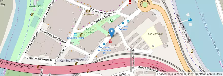 Mapa de ubicacion de Arrigorri en Spagna, Euskadi, Bizkaia, Bilboaldea.