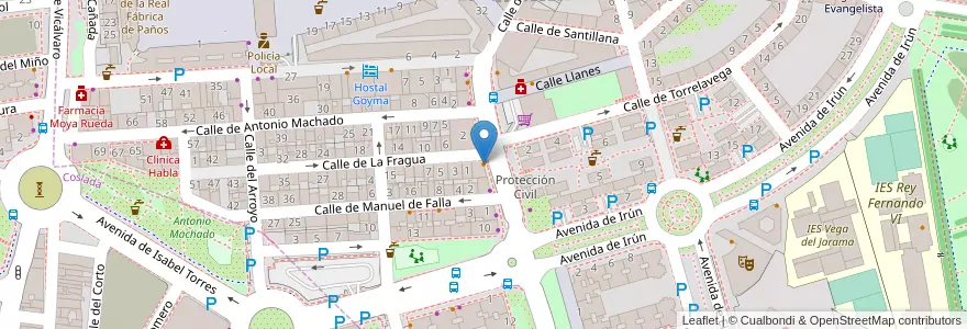 Mapa de ubicacion de Arrocería 002 en اسپانیا, بخش خودمختار مادرید, بخش خودمختار مادرید, Área Metropolitana De Madrid Y Corredor Del Henares, San Fernando De Henares, Coslada.