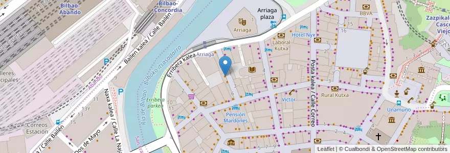 Mapa de ubicacion de Arrok en İspanya, Bask Bölgesi, Bizkaia, Bilboaldea, Bilbao.