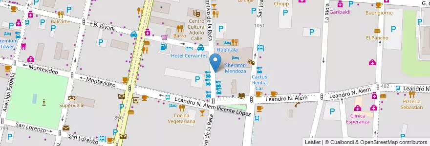 Mapa de ubicacion de Arrope en Arjantin, Şili, Mendoza, Departamento Capital, Ciudad De Mendoza, Sección 3ª Parque O'Higgins.