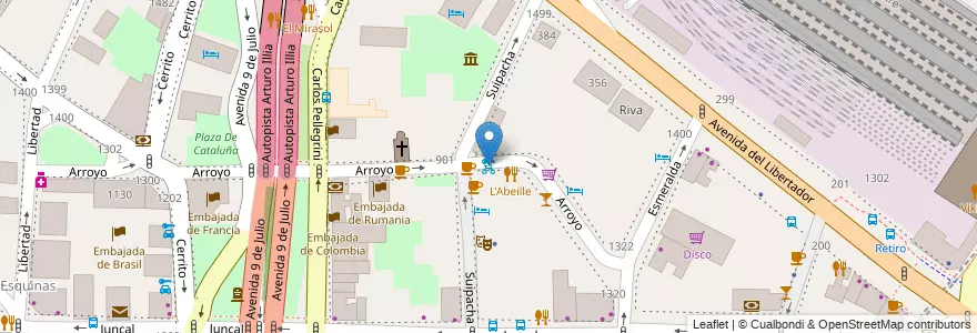 Mapa de ubicacion de Arroyo, Retiro en آرژانتین, Ciudad Autónoma De Buenos Aires, Comuna 1, Buenos Aires.