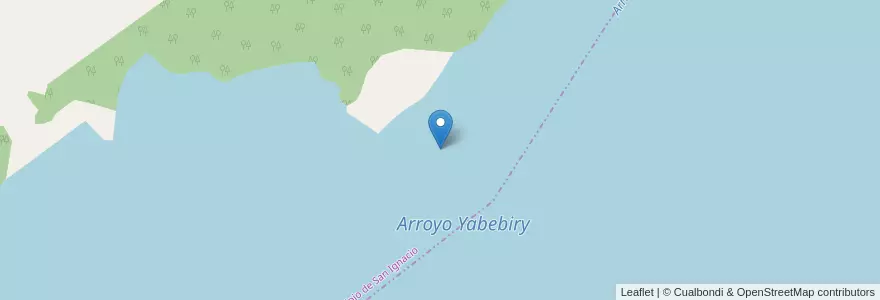 Mapa de ubicacion de Arroyo Yabebiry en 阿根廷, Misiones, Departamento San Ignacio, Municipio De San Ignacio.