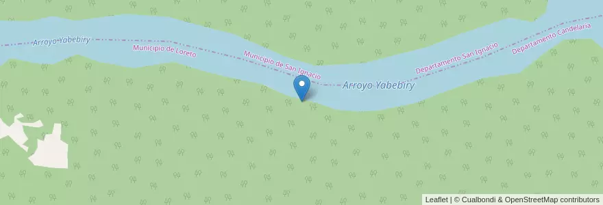 Mapa de ubicacion de Arroyo Yabebiry en アルゼンチン, ミシオネス州, Departamento San Ignacio, Municipio De San Ignacio.