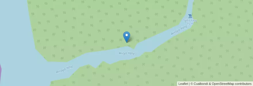 Mapa de ubicacion de Arryo Yasy en アルゼンチン, ミシオネス州, Departamento Iguazú, Municipio De Puerto Libertad.