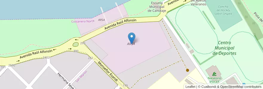 Mapa de ubicacion de ARSA en アルゼンチン, リオネグロ州, Departamento Adolfo Alsina, Viedma, Viedma.