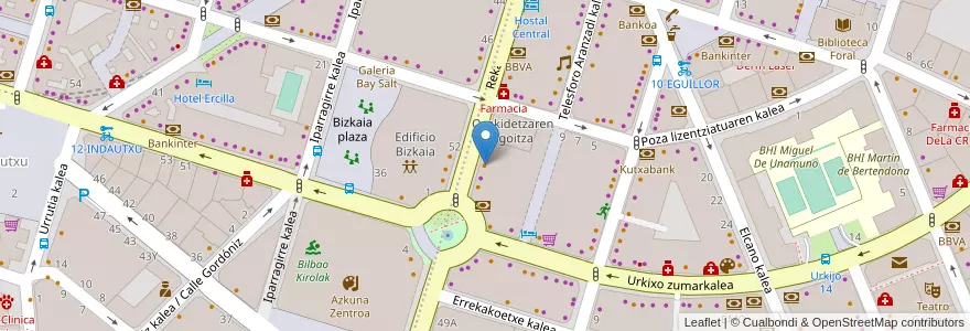 Mapa de ubicacion de Art Bilbao en Испания, Страна Басков, Bizkaia, Bilboaldea, Бильбао.