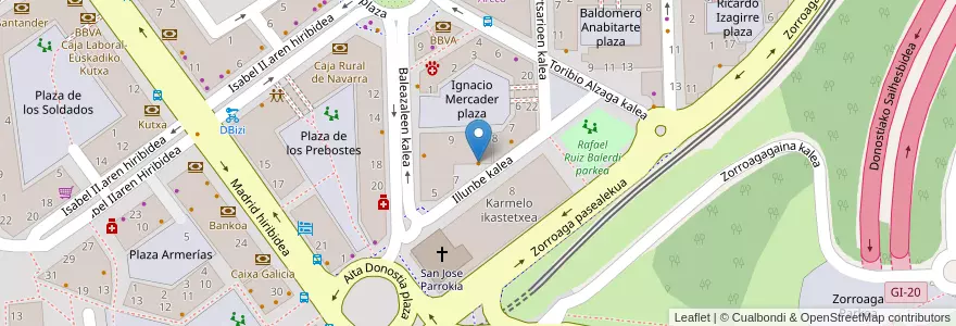 Mapa de ubicacion de Art café en İspanya, Bask Bölgesi, Gipuzkoa, Donostialdea, Donostia/San Sebastián.