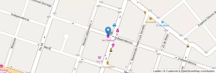 Mapa de ubicacion de Art Dental en Arjantin, Buenos Aires, Partido De Moreno, Partido De Merlo, Merlo.
