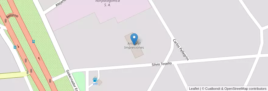 Mapa de ubicacion de Artegraf Impresiones en آرژانتین, شیلی, استان نئوکن, Departamento Confluencia, Municipio De Neuquén, Neuquén.
