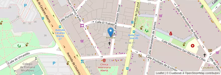 Mapa de ubicacion de Artelibre en إسبانيا, أرغون, سرقسطة, Zaragoza, سرقسطة.
