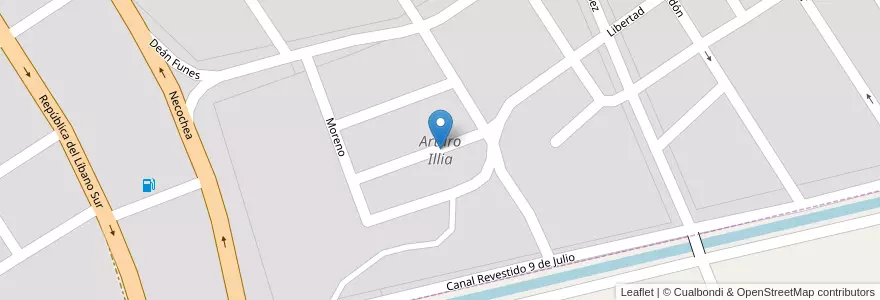 Mapa de ubicacion de Arturo Illia en Arjantin, Santiago Del Estero, Departamento Banda, La Banda.