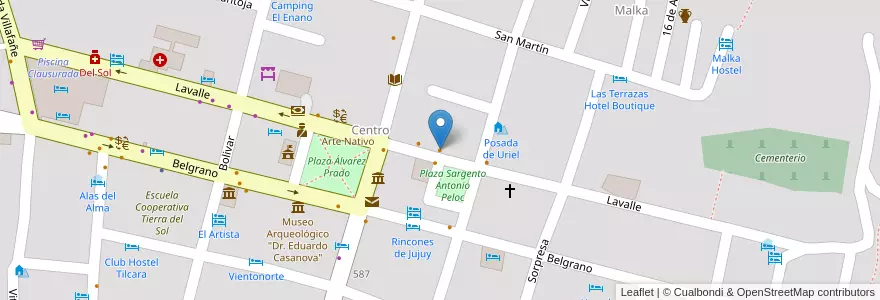 Mapa de ubicacion de Arumi en Arjantin, Jujuy, Departamento Tilcara, Municipio De Tilcara.
