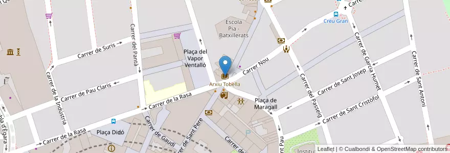 Mapa de ubicacion de Arxiu Tobella en Spain, Catalonia, Barcelona, Vallès Occidental, Terrassa.