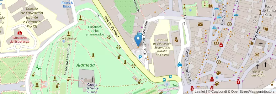 Mapa de ubicacion de As Marías en Spagna, Galizia, A Coruña, Santiago, Santiago De Compostela.