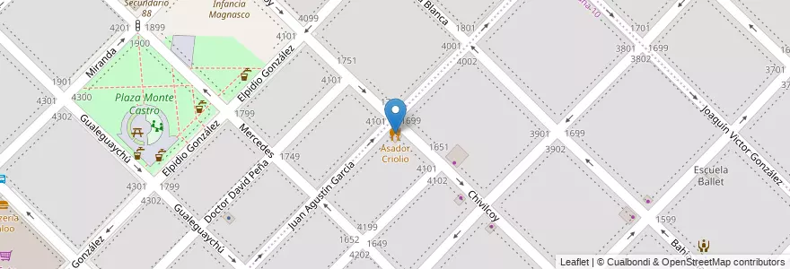 Mapa de ubicacion de Asador Criolio, Floresta en Argentinien, Ciudad Autónoma De Buenos Aires, Buenos Aires, Comuna 10.