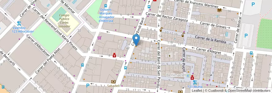 Mapa de ubicacion de Asador Criollo en スペイン, バレンシア州, València / Valencia, Comarca De València, València.