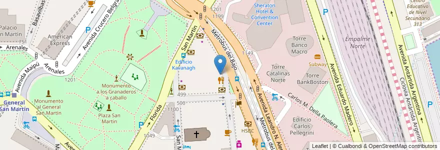 Mapa de ubicacion de Asador Criollo, Retiro en الأرجنتين, Ciudad Autónoma De Buenos Aires, Comuna 1, Buenos Aires.