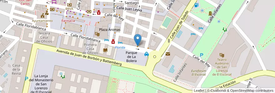 Mapa de ubicacion de Asador Del Rey en إسبانيا, منطقة مدريد, منطقة مدريد, Cuenca Del Guadarrama, San Lorenzo De El Escorial.