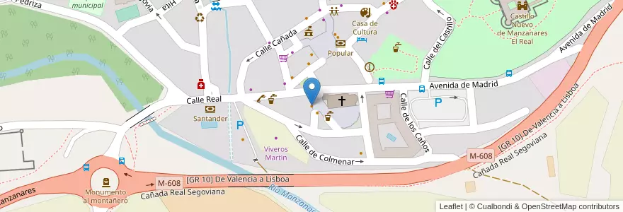 Mapa de ubicacion de Asador D'Rolle en Испания, Мадрид, Мадрид, Cuenca Alta Del Manzanares, Manzanares El Real.