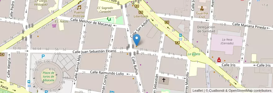 Mapa de ubicacion de Asador Júcar en إسبانيا, قشتالة-لا مانتشا, Albacete, Albacete.