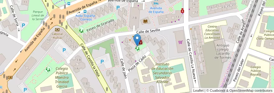 Mapa de ubicacion de Asador la Brújula Dorada en スペイン, マドリード州, Comunidad De Madrid, Área Metropolitana De Madrid Y Corredor Del Henares, Fuenlabrada.