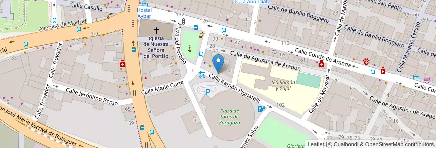 Mapa de ubicacion de Asador la tertulia taurina en Espanha, Aragão, Saragoça, Zaragoza, Saragoça.
