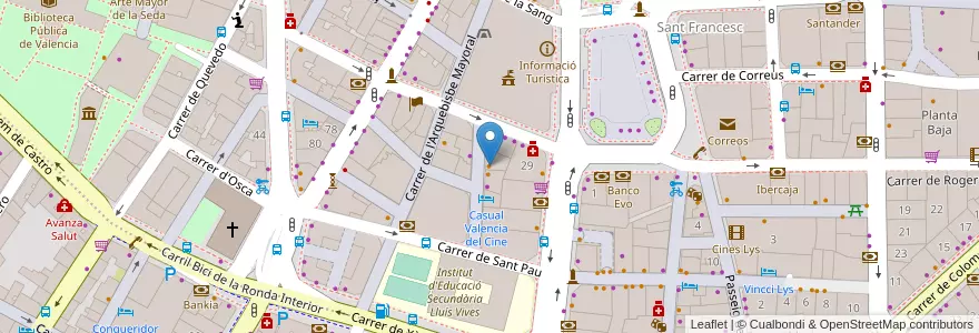 Mapa de ubicacion de Asador Pipol en İspanya, Comunitat Valenciana, València / Valencia, Comarca De València, València.
