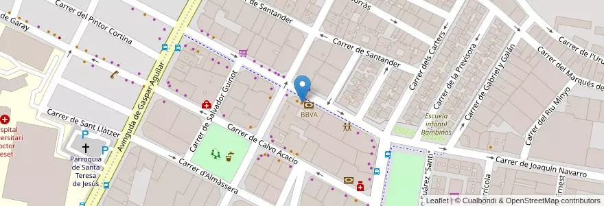 Mapa de ubicacion de Asados Carmen en İspanya, Comunitat Valenciana, València / Valencia, Comarca De València, València.