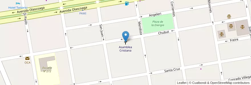 Mapa de ubicacion de Asamblea Cristiana en アルゼンチン, チリ, ネウケン州, Departamento Confluencia, Municipio De Cutral Có, Cutral Có.