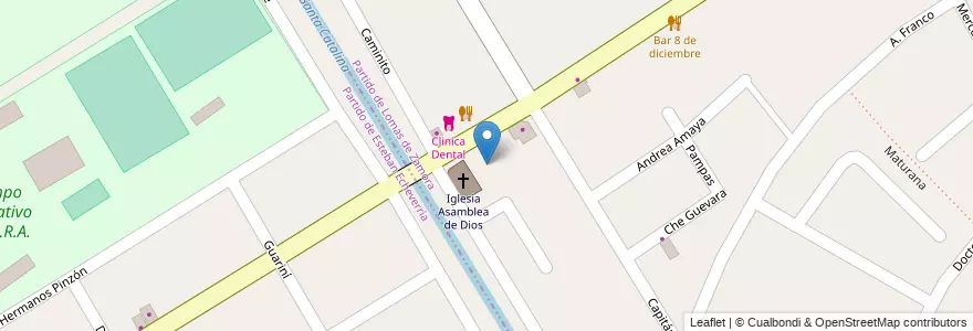 Mapa de ubicacion de Asamblea de Dios en Argentina, Buenos Aires, Partido De Lomas De Zamora, Ingeniero Budge.