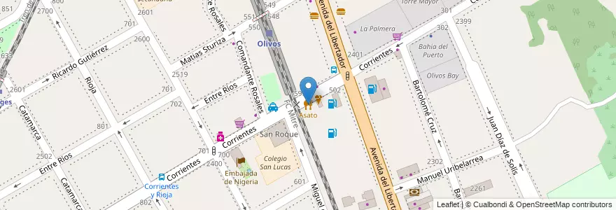 Mapa de ubicacion de Asato en Argentina, Buenos Aires, Partido De Vicente López, Vicente López.