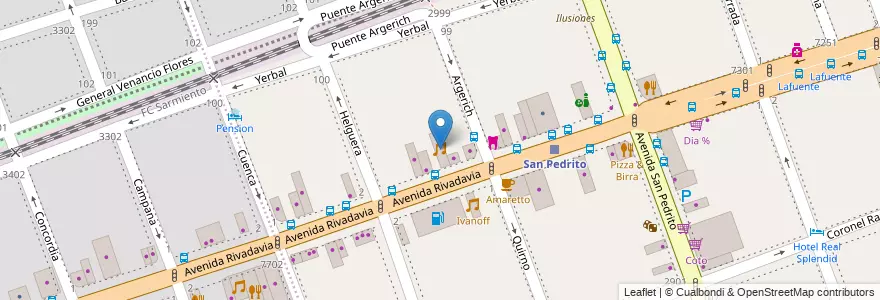 Mapa de ubicacion de Asbury Music Club, Flores en アルゼンチン, Ciudad Autónoma De Buenos Aires, Comuna 7, ブエノスアイレス.