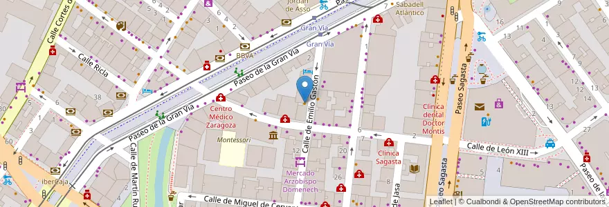 Mapa de ubicacion de Ascot en Espanha, Aragão, Saragoça, Zaragoza, Saragoça.