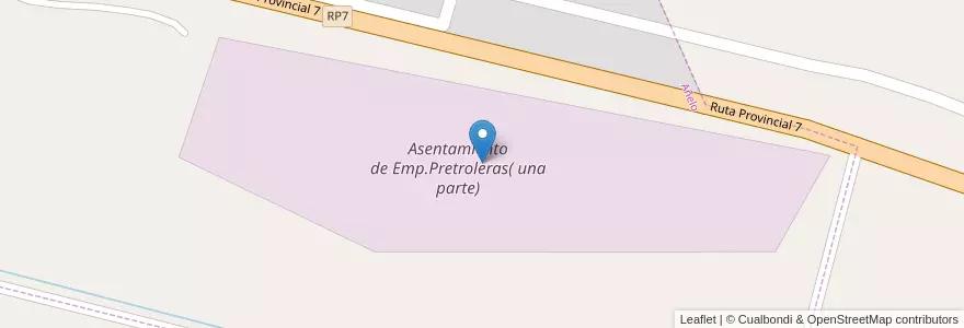 Mapa de ubicacion de Asentamiento de Emp.Pretroleras( una parte) en Argentina, Chile, Neuquén, Departamento Añelo, Añelo.