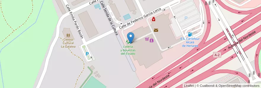 Mapa de ubicacion de Aseos en اسپانیا, بخش خودمختار مادرید, بخش خودمختار مادرید, Área Metropolitana De Madrid Y Corredor Del Henares, الکالا د هنارس.