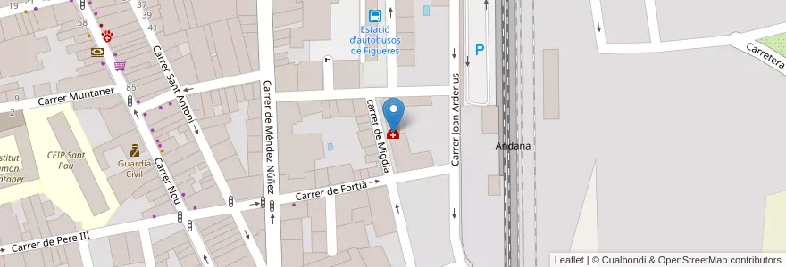 Mapa de ubicacion de Asepeyo en Spain, Catalonia, Girona, Upper Empordà, Figueres.