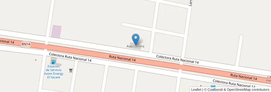 Mapa de ubicacion de Aserradero en 아르헨티나, Corrientes, Departamento General Alvear, Municipio De Alvear.