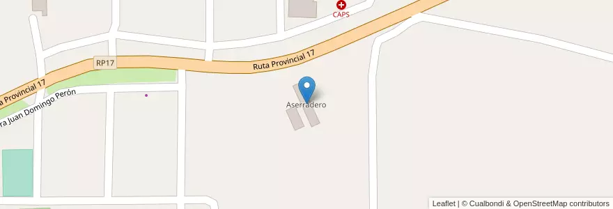 Mapa de ubicacion de Aserradero en Arjantin, Misiones, Departamento Eldorado, Municipio De 9 De Julio.