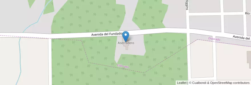 Mapa de ubicacion de Aserradero en 阿根廷, Misiones, Departamento Eldorado, Municipio De Eldorado, Eldorado.