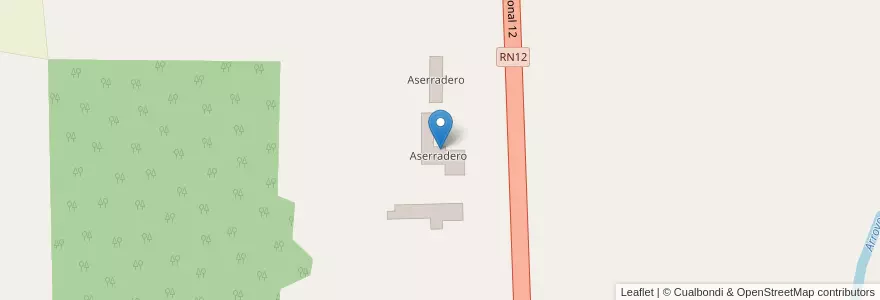 Mapa de ubicacion de Aserradero en آرژانتین, Misiones, Departamento Eldorado, Municipio De Eldorado.