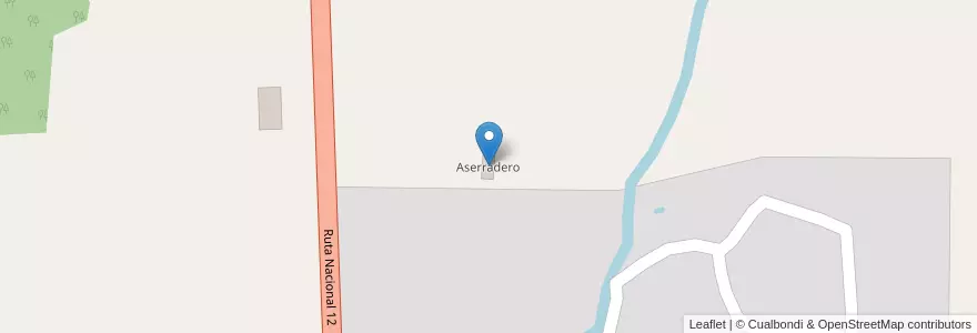 Mapa de ubicacion de Aserradero en 아르헨티나, Misiones, Departamento Eldorado, Municipio De Eldorado.