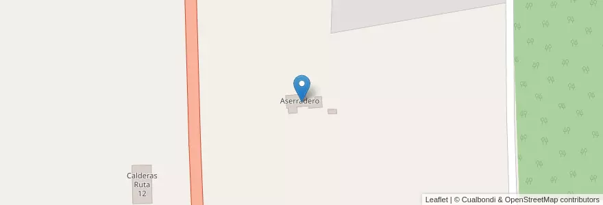 Mapa de ubicacion de Aserradero en Argentina, Misiones, Departamento Eldorado, Municipio De Eldorado.