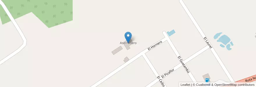 Mapa de ubicacion de Aserradero en アルゼンチン, ミシオネス州, Departamento Guaraní, Municipio De San Vicente.