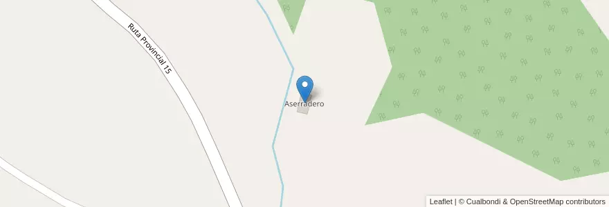 Mapa de ubicacion de Aserradero en アルゼンチン, ミシオネス州, Departamento Guaraní, Municipio De El Soberbio.