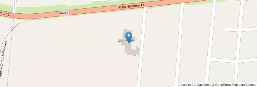 Mapa de ubicacion de Aserradero en アルゼンチン, ミシオネス州, Departamento Libertador General San Martín, Municipio De Garuhapé.
