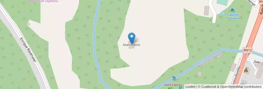 Mapa de ubicacion de Aserradero en Argentina, Misiones, Departamento Libertador General San Martín, Municipio De Capioví, Capioví.