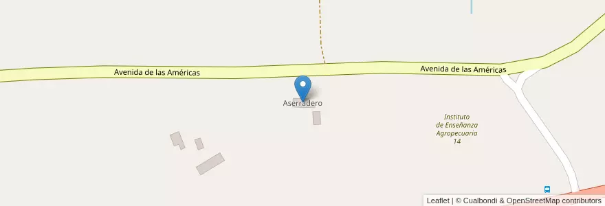 Mapa de ubicacion de Aserradero en Argentinien, Misiones, Departamento Cainguás, Municipio De Aristóbulo Del Valle.