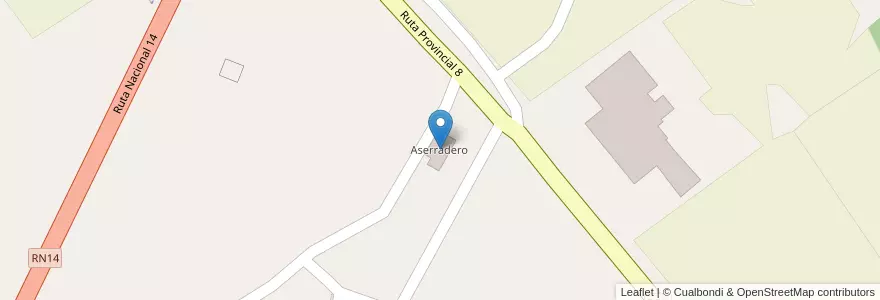 Mapa de ubicacion de Aserradero en Argentinien, Misiones, Departamento Cainguás, Municipio De Campo Grande.