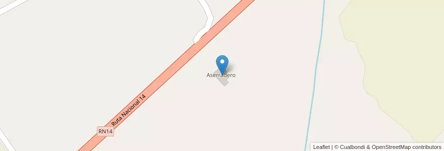 Mapa de ubicacion de Aserradero en アルゼンチン, ミシオネス州, Departamento Oberá, Municipio De Campo Viera.